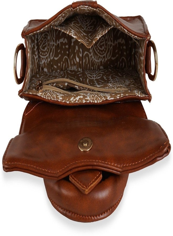 Poorak Brown Sling Bag Stylish & Trendy along with Detachable strap for Girls & Women - Image 3